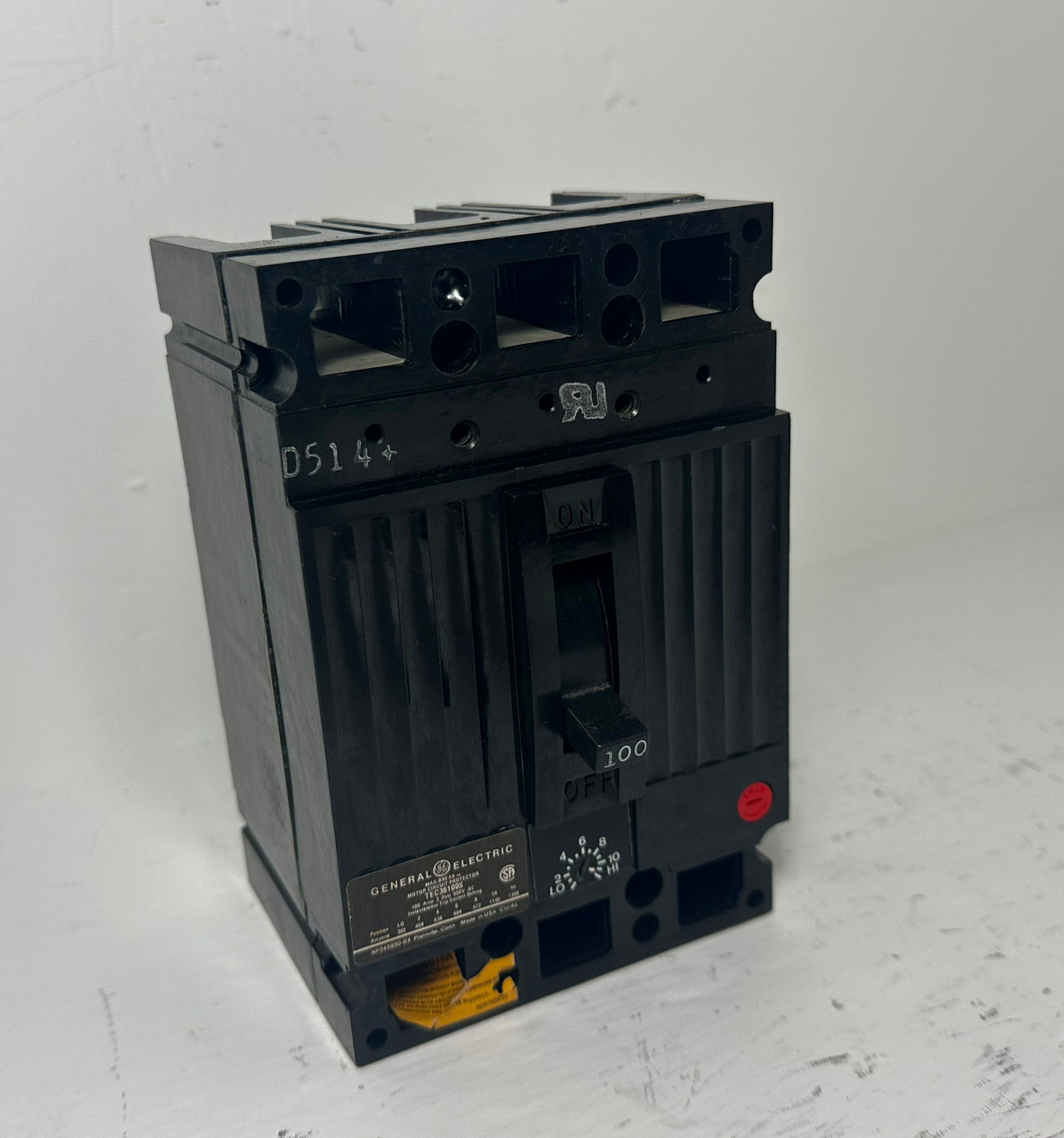 GE TEC36100S 100A Mag-Break Motor Circuit Breaker 600V 100 Amp General Electric (EM4995-33)