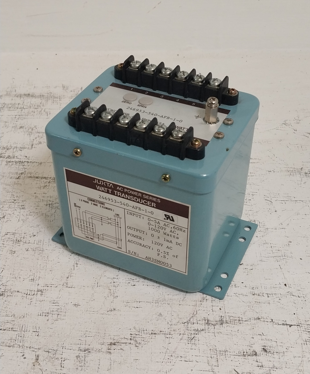 Image of Yokogawa 246953-540-AFB-1-0 Juxta AC Power Series AC Voltage Transducer 0-120V