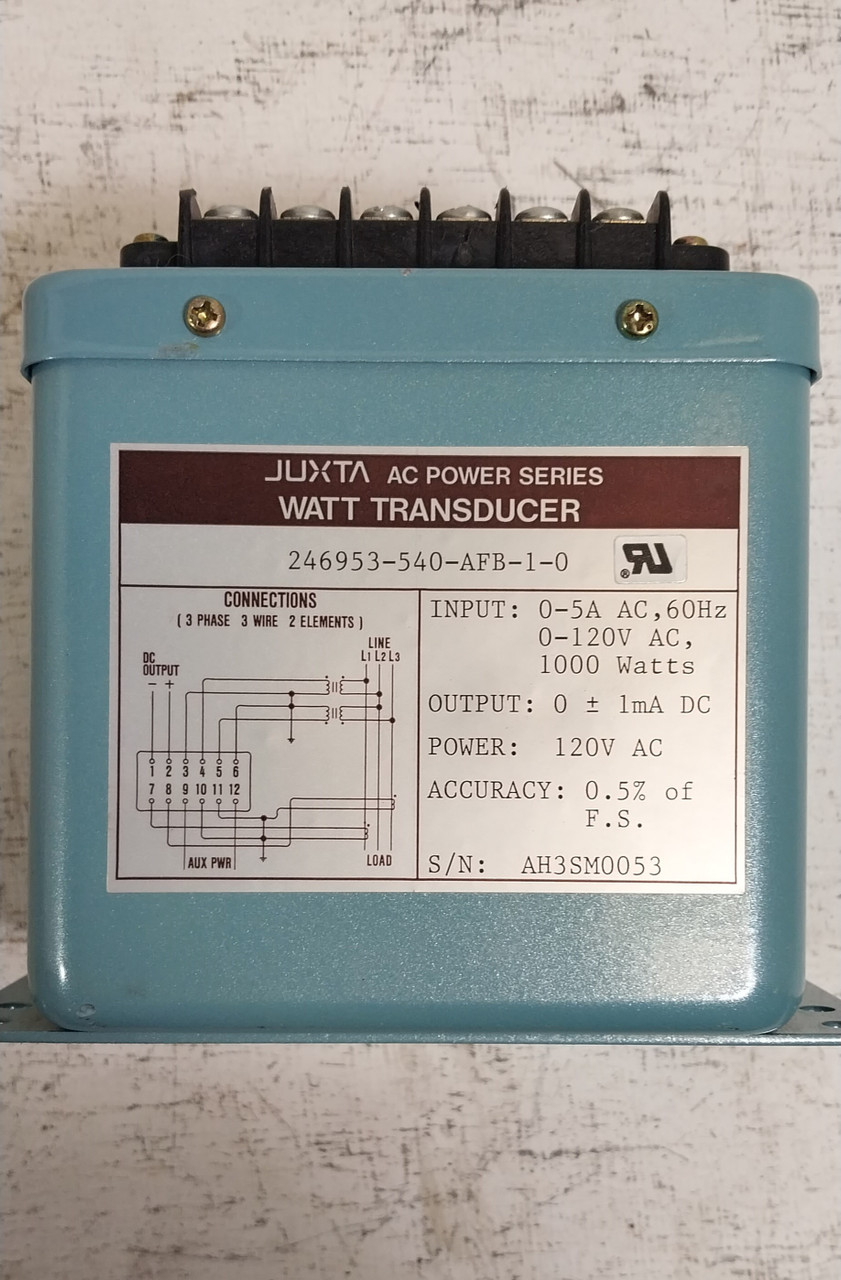 Yokogawa 246953-540-AFB-1-0 Juxta AC Power Series AC Voltage Transducer 0-120V (BJ0732-1)