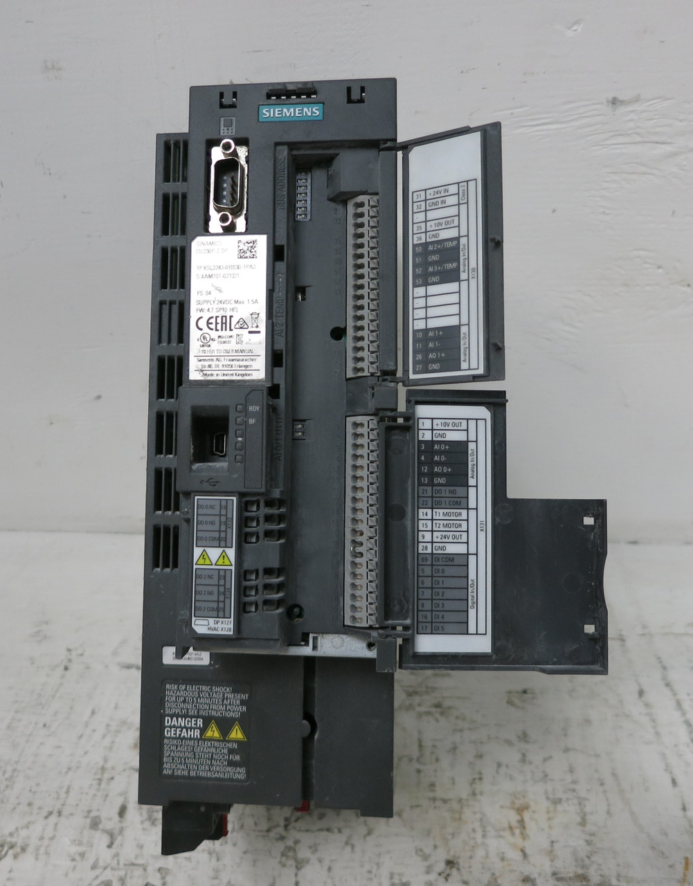 Siemens 6SL3210-1PE21-4AL0 Sinamics Power Module Drive 7.5HP PM240 Control CU230 (DW5985-1)