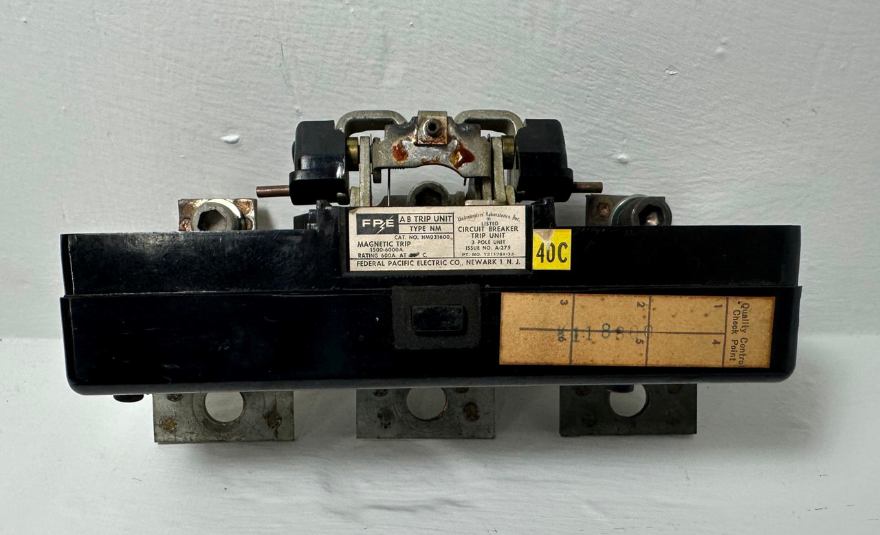FPE NM031600 600A AB Trip Unit Type NM 3 Pole 600 Amp Federal Pacific Electric (EM5016-1)