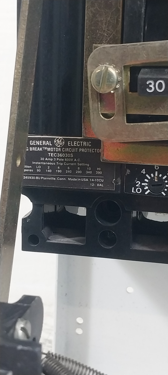 General Electric GE 8000 30A Breaker 18" MCC Feeder Bucket 30 Amp TEC (BJ0741-14)