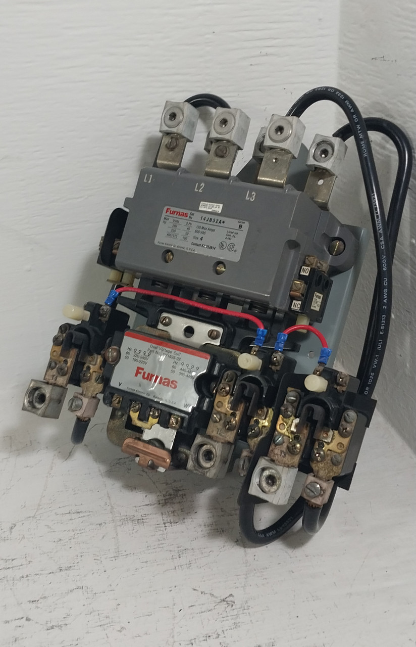 Furnas 14JB32A* Size 4 135A Starter 240/480V Coil Dual Voltage 100HP Sz4 D71628-32 (BJ0744-1)