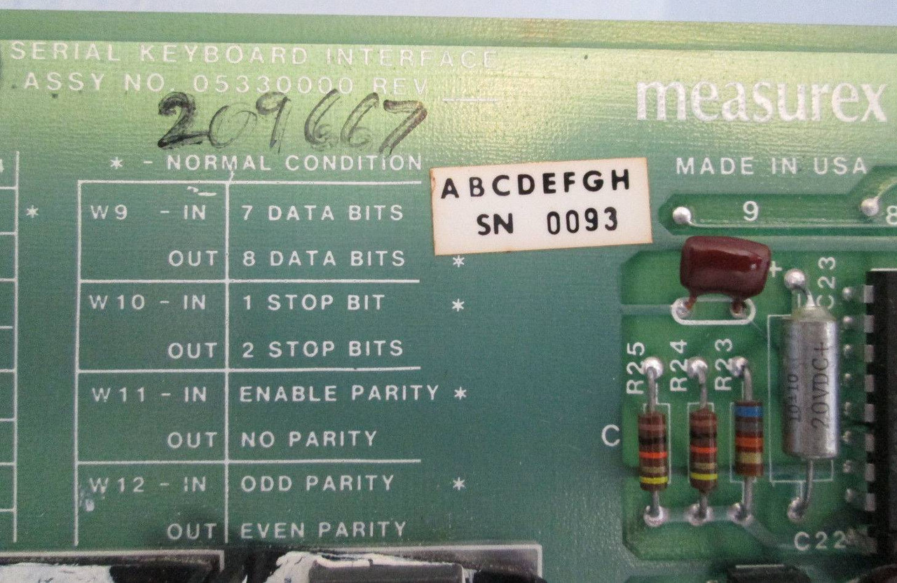 Measurex 05330000 Serial Keyboard Interface Module PLC 04330000 Rev A Honeywell (EBI2723-2)