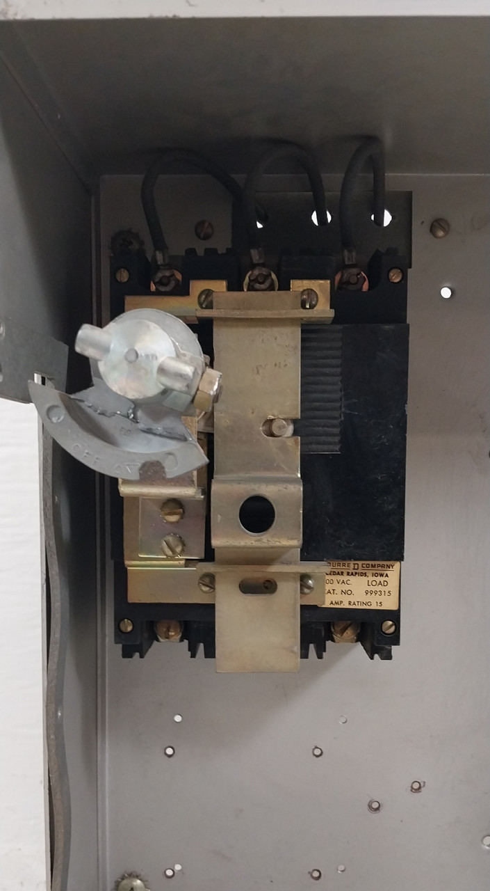 Square D Model 3 15A Breaker Feeder 15" MCC Bucket 15 Amp 999315 No Door (BJ0760-2)