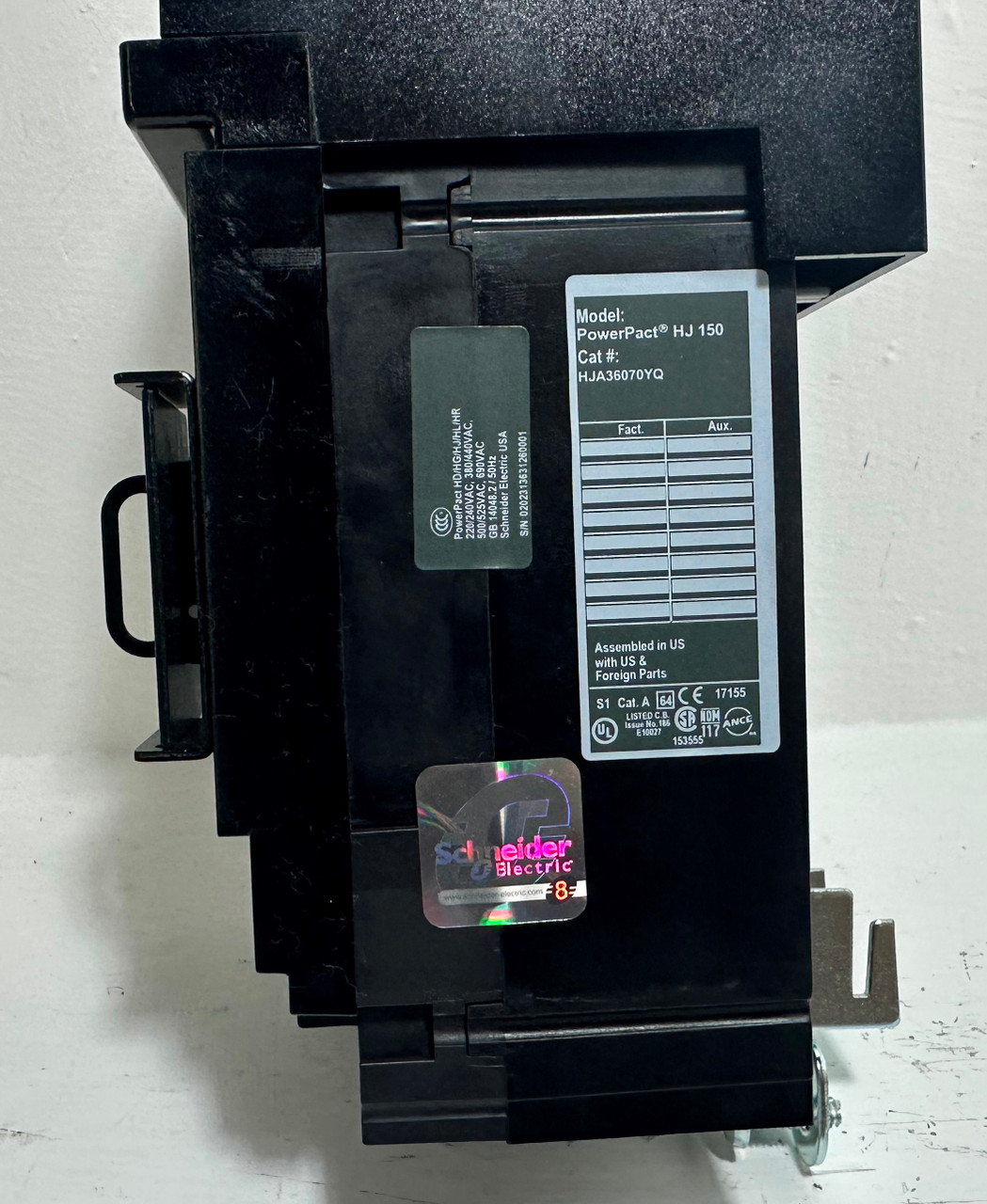 NEW Square D I-Line HJA36070YQ 70A PowerPact Breaker HJA36070 HJ150 Trip 3P NIB (EM5059-1)