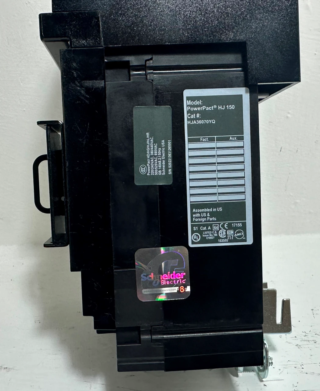 NEW Square D I-Line HJA36070YQ 70A PowerPact Breaker HJA36070 HJ150 Trip 3P NIB (EM5059-1)