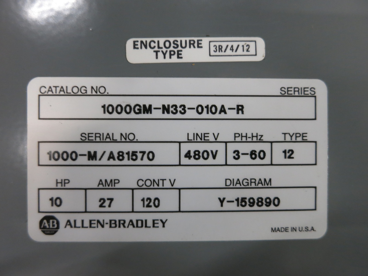 NEW Allen Bradley Size 1 Rev Starter 30A Fusible Combo Box 1000GM E3 Plus 30 Amp (DW6078-4)