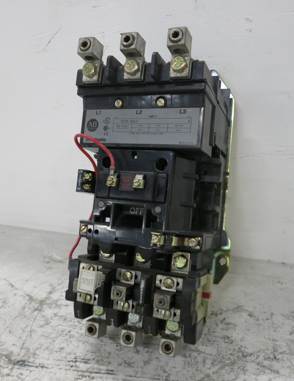 Image of Allen Bradley 509-DOJ Size 3 Motor Starter 120V Coil 90A 50 HP 509-D0J