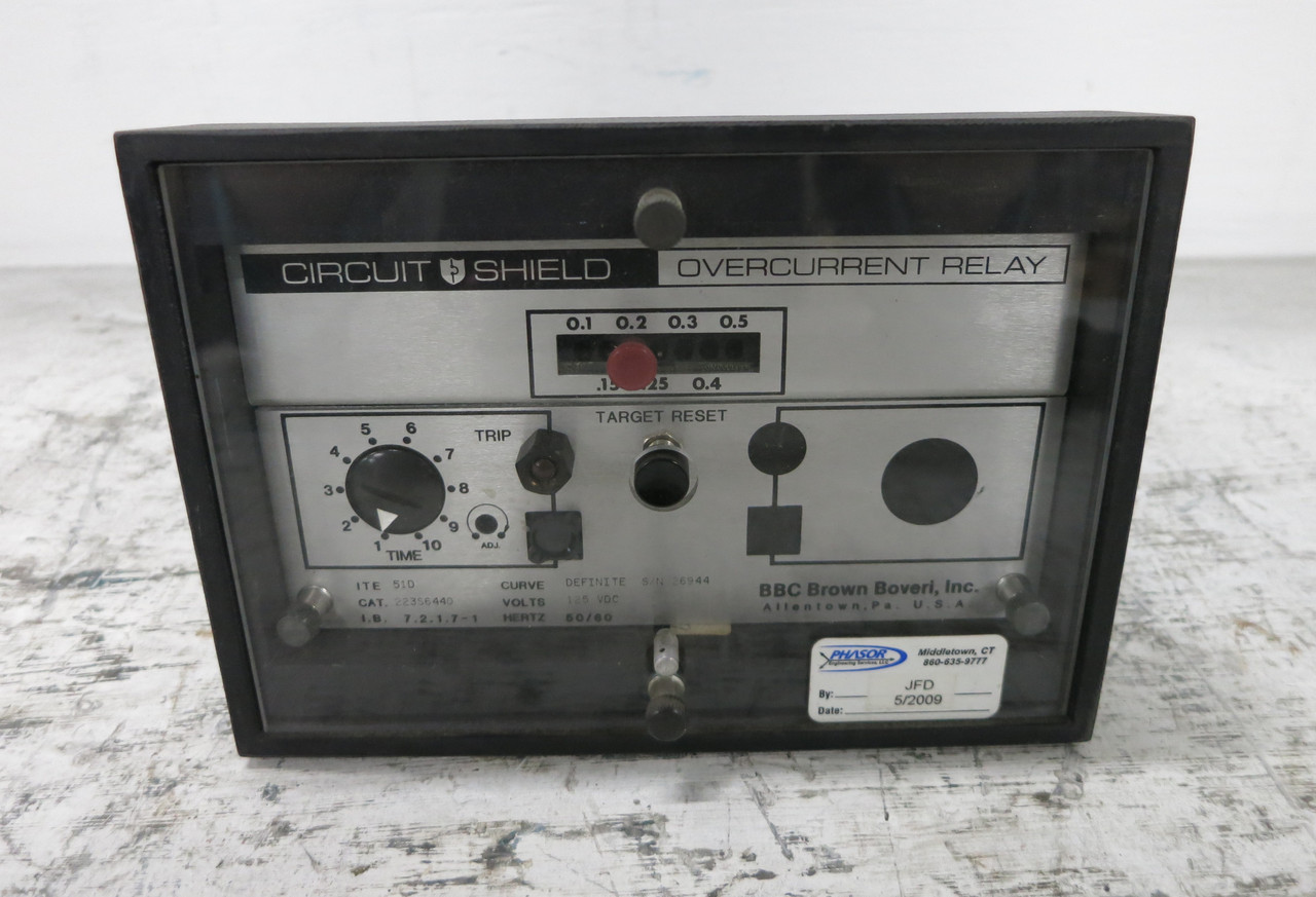 BBC 223S6440 Circuit Shield Type 51D Overcurrent Relay 125 VDC Definite ABB (DW6114-1)