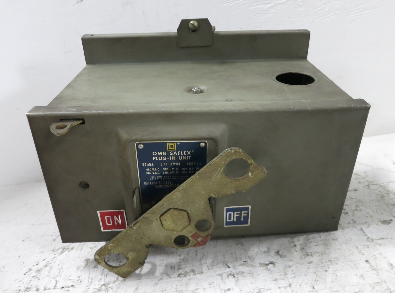 Square D SD-3606 60A 600V QMB Saflex Fusible Busway Switch Bus Plug 60 Amp 3Ph3W (DW6165-2)