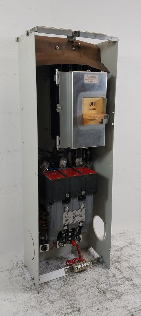 Image of Westinghouse Type W Size 5 Starter 250 Amp Breaker 36" MCC Bucket 250A No Door