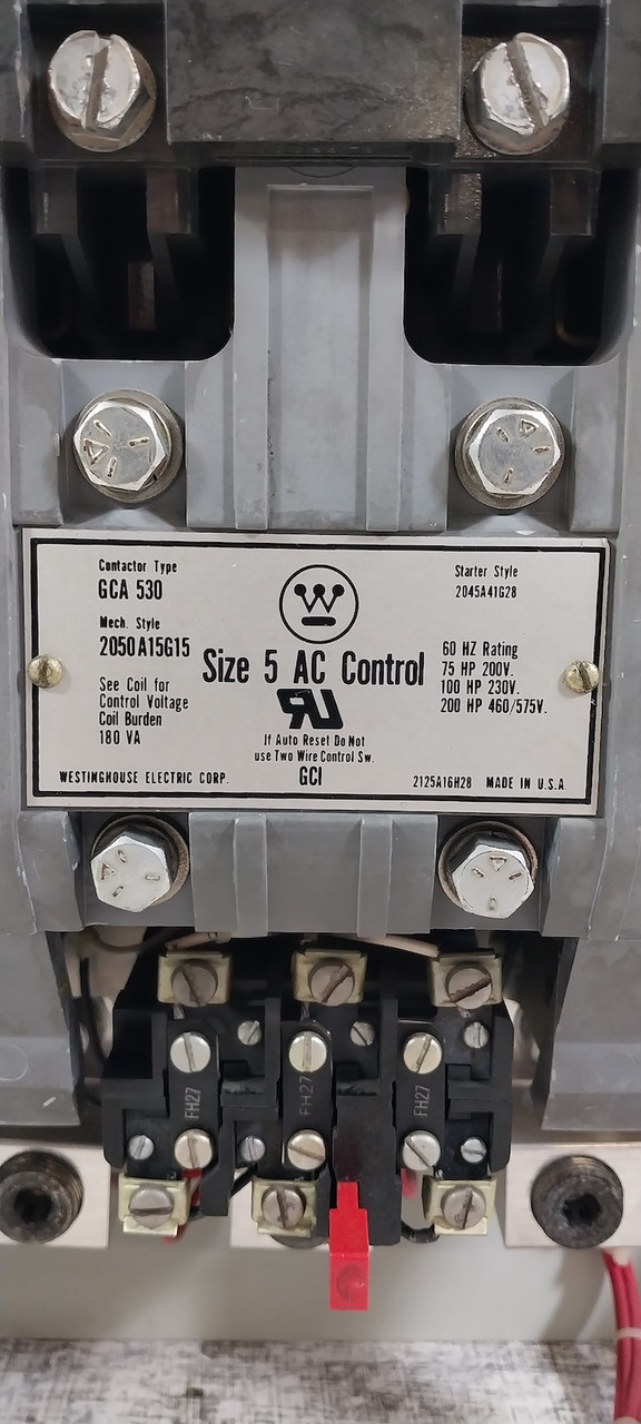 Westinghouse Type W Size 5 Starter 250 Amp Breaker 36" MCC Bucket 250A No Door (BJ0792-1)