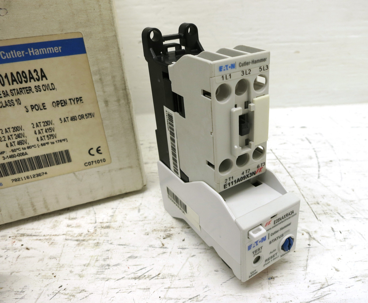 NEW Eaton E101A09A3A Motor Starter 9A 24V Coil .25-.8A Overload FVNR 5HP @ 460V (DW6217-1)