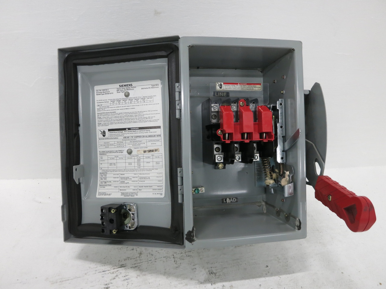 NEW Siemens HNF361J 30A 600V Non-Fusible Safety Disconnect Switch 30 Amp 3R 12 (DW6260-1)
