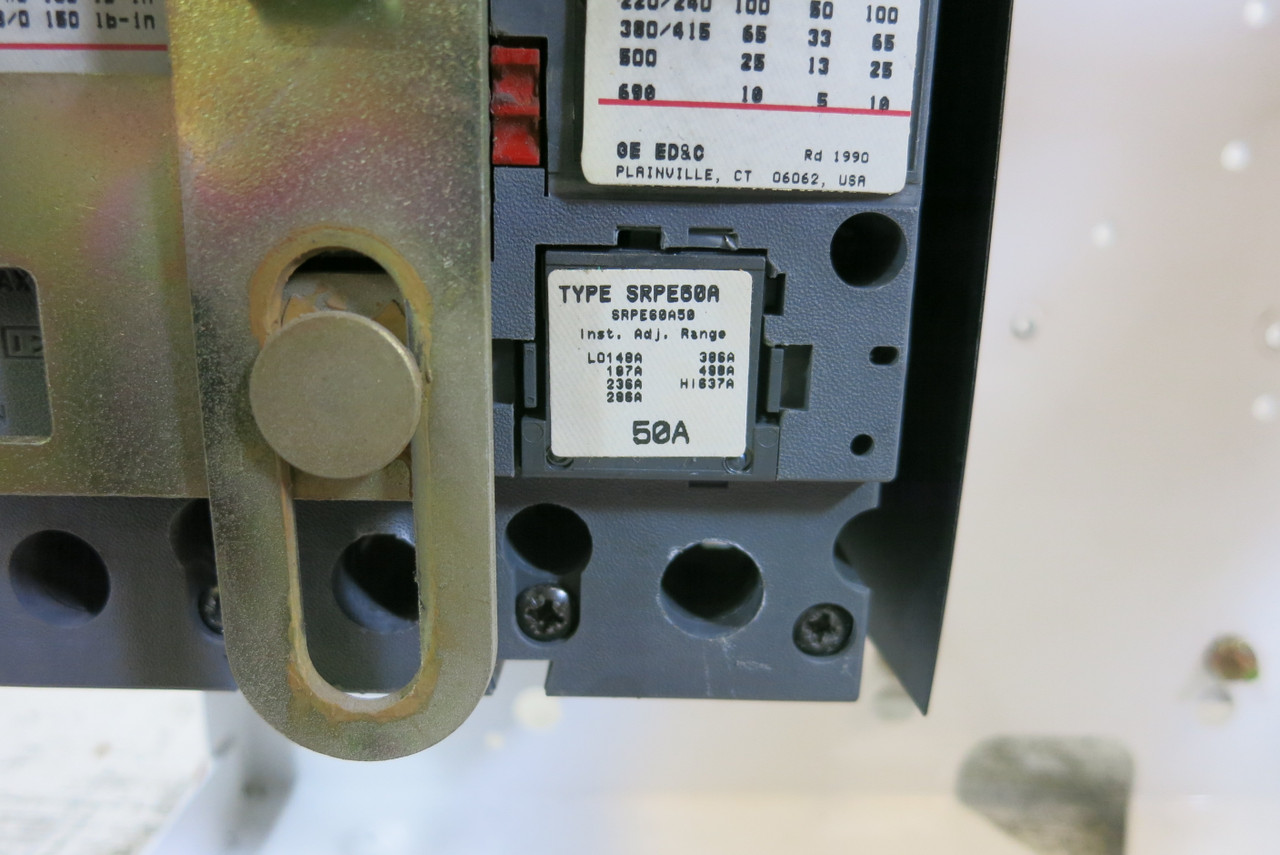 General Electric GE 8000 50A Breaker 12" MCC Bucket Feeder 50 Amp TEC36050 (BJ0811-1)