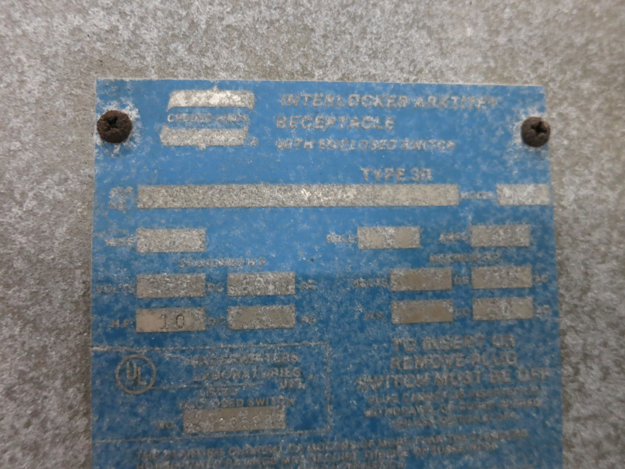 Crouse-Hinds WSR63542 60A 600V Arktite Non-Fusible Disconnect Switch 60 Amp 3R (DW6283-2)