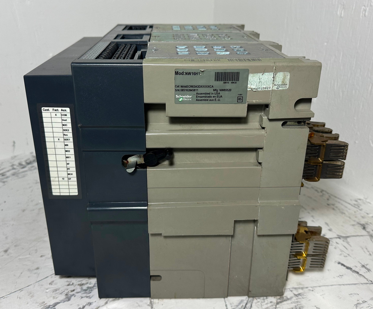 Square D NW16H1 1600A MasterPact LSI Circuit Breaker w/ 1200 Amp Trip 5.0P S163A (EM5127-8)