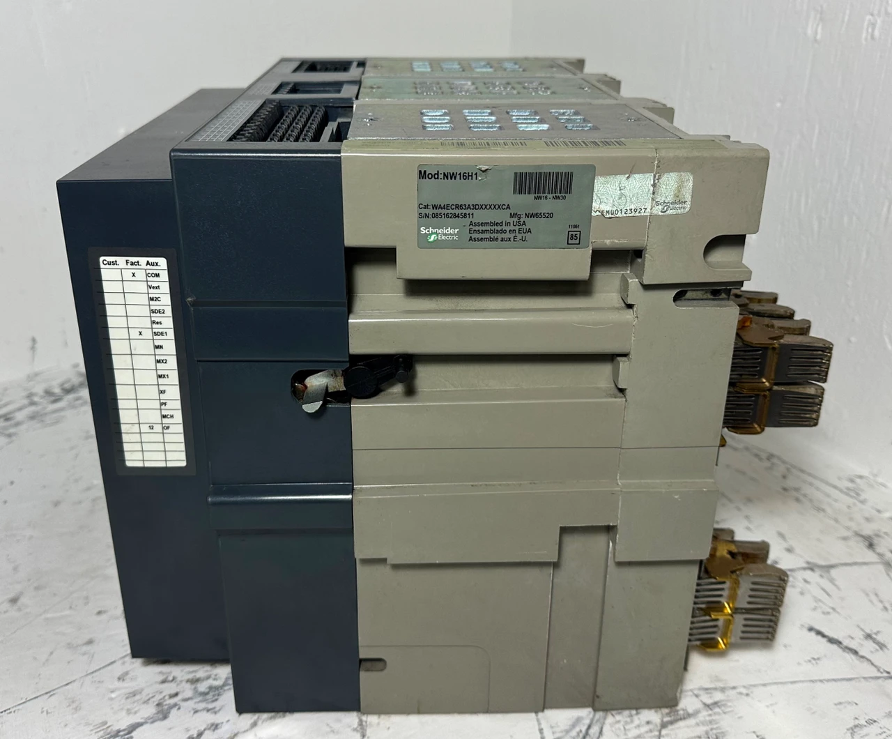 Square D NW16H1 1600A MasterPact LSI Circuit Breaker w/ 1200 Amp Trip 5.0P S163A (EM5127-6)