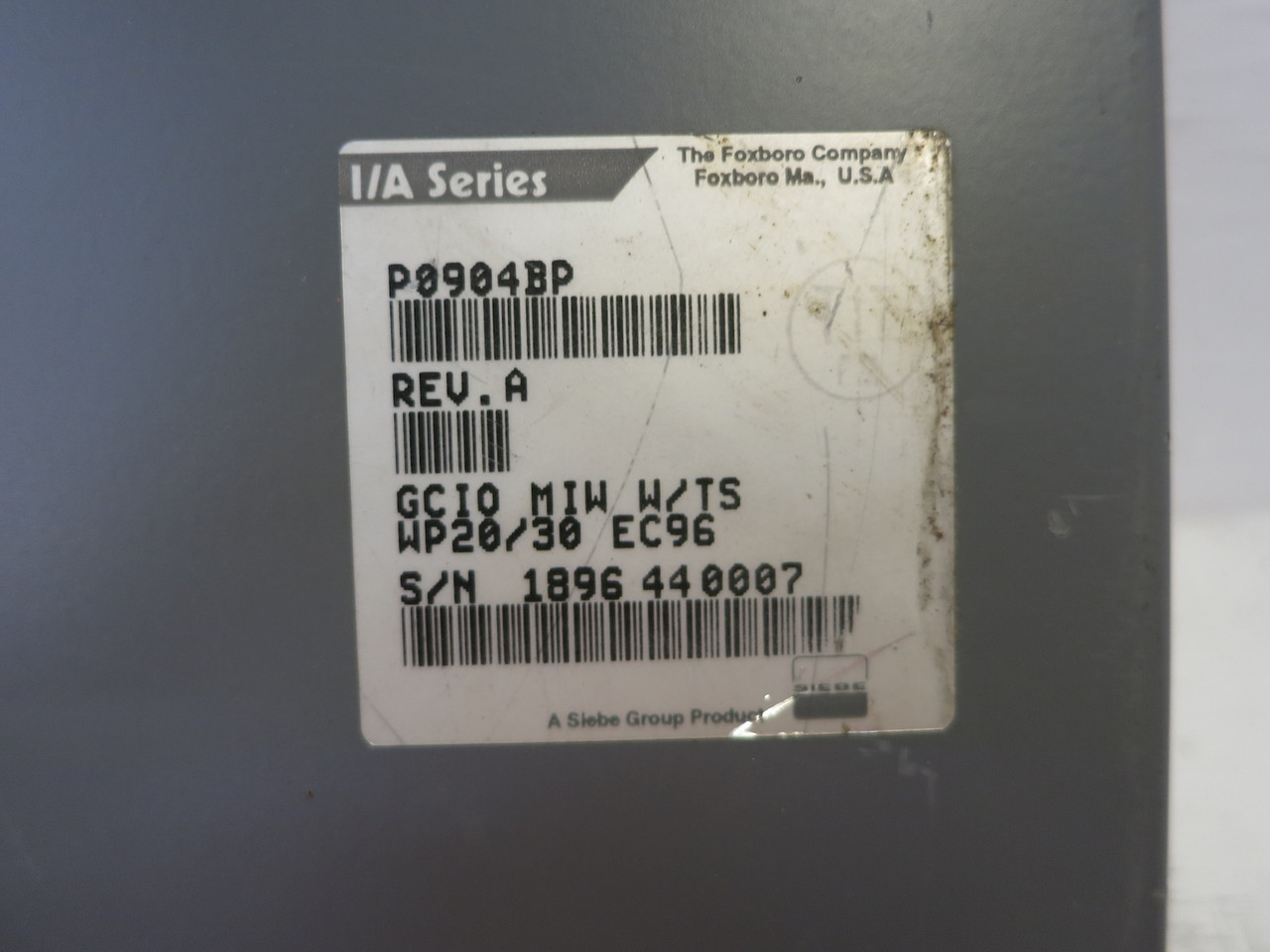 Foxboro P0904BP I/A Series GCIO Graphics Controller PLC MIW W/TS WP20/30 I/O Rev A (DW6320-7)