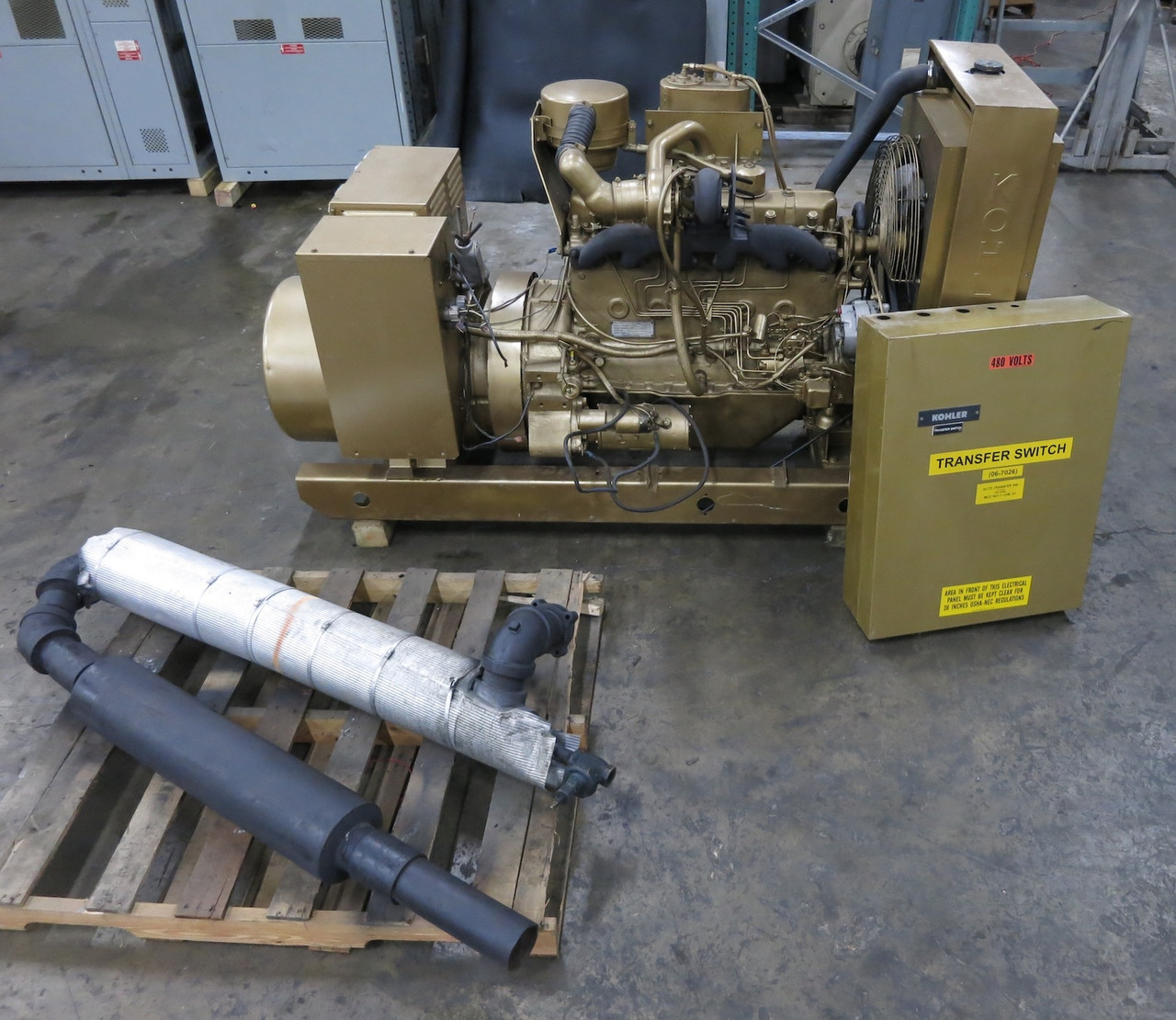 Kohler 60 kW Diesel Generator Set 60R071 3PH 277/480V Genset w Transfer Switch (DW6326-1)