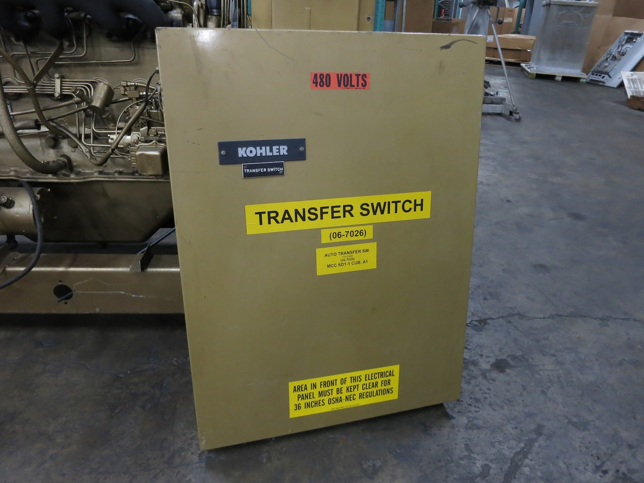 Kohler 60 kW Diesel Generator Set 60R071 3PH 277/480V Genset w Transfer Switch (DW6326-1)