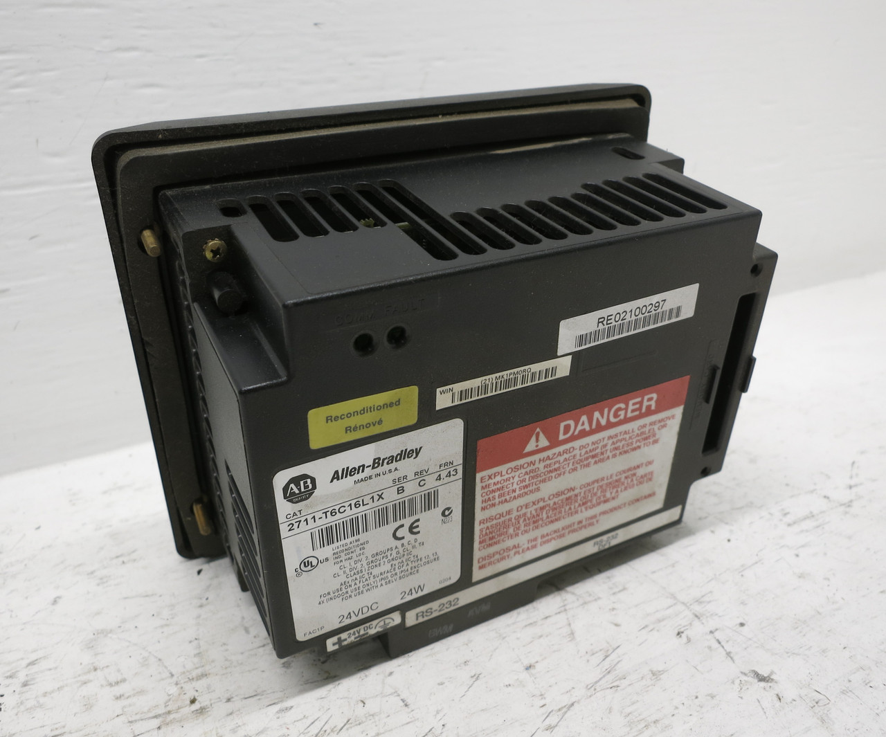 Allen Bradley 2711-T6C16L1X Ser B Rev C FRN 4.43 PanelView 600 Terminal Screen (DW6332-1)
