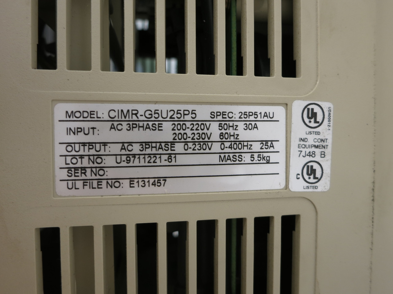 IDM PowrMaster CIMR-G5U25P5 7.5 HP 230V AC VS Vector Drive VFD 25P51AU Yaskawa (DW6355-4)