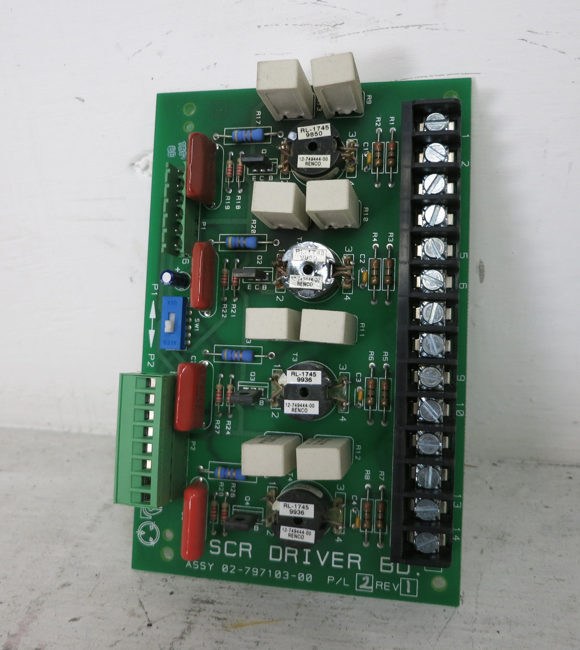 Liebert 02-797103-00 Rev 1 SCR Driver Board UPS PLC Card Static Transfer Switch (DW6365-8)