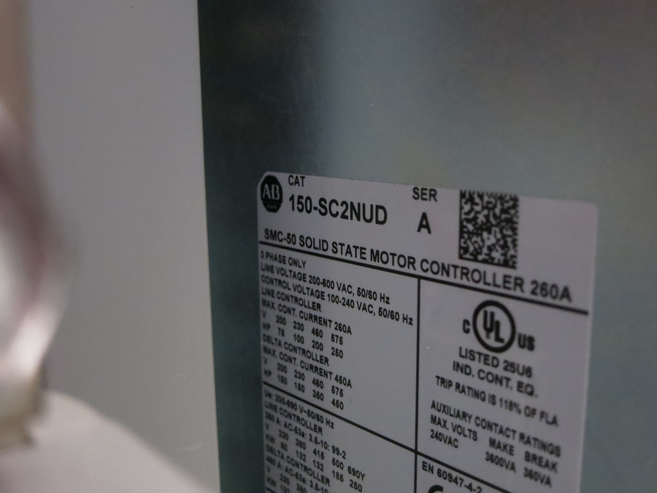 Allen Bradley 150-SC2NUD 200 HP Soft Start SMC-50 400A Disconnect 3R Enclosed (DW6378-2)