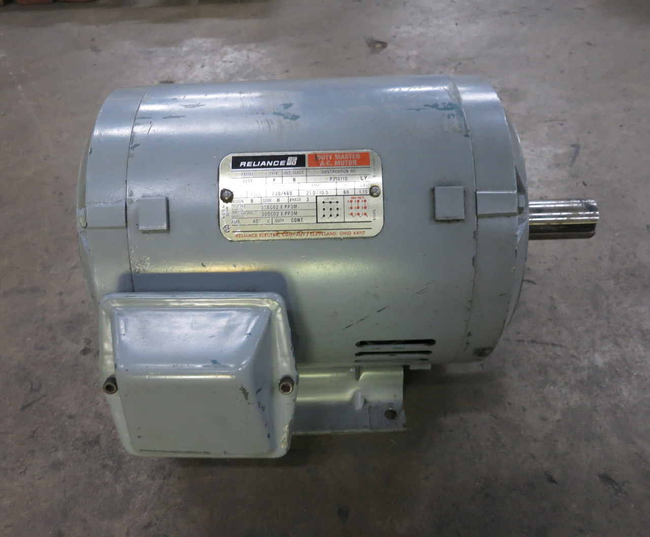 Reliance P21G11D 7.5 HP AC Motor 230/460V 1760 RPM 213T Frame Duty Master (DW6422-1)