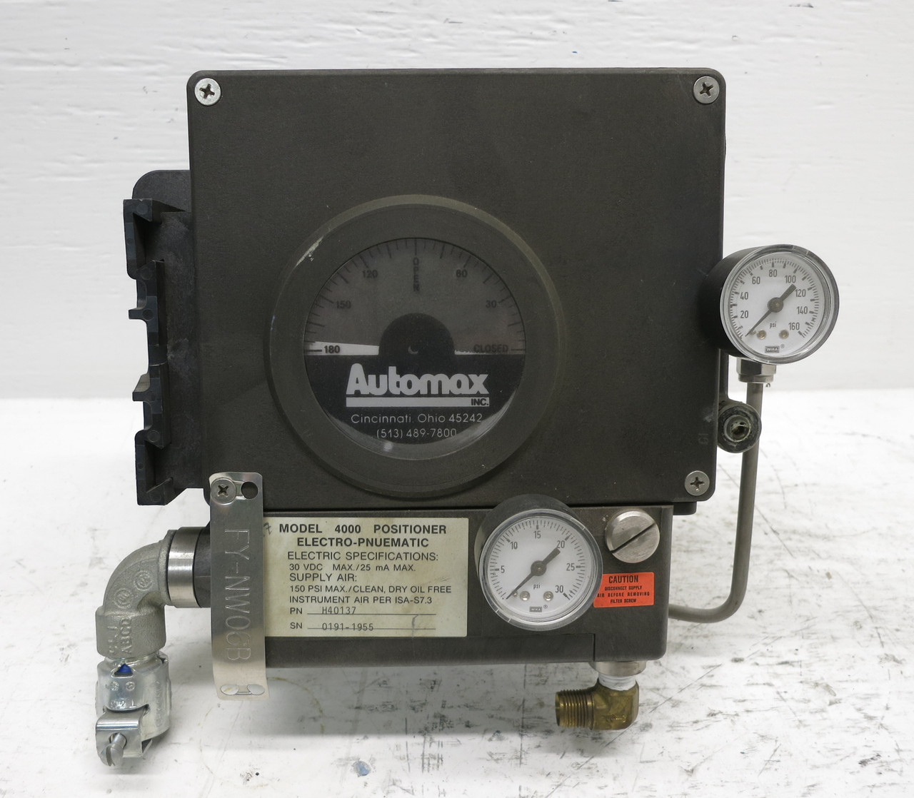 Automax H40137 H-4000 Positioner Worcester Ser 39 Pneumatic Actuator 10-39SN (DW6429-2)