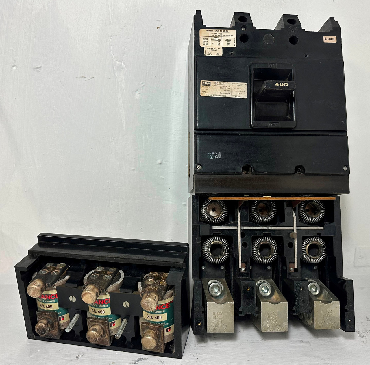 FPE XJL434400 400A Fusematic Circuit Breaker XJL 480V 3P Federal Pacific 400 Amp (EM5173-1)