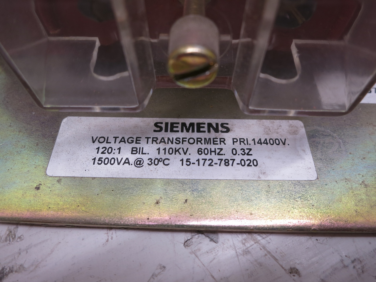 Siemens 15-172-787-020 Voltage Transformer 14400V Ratio 120:1 1500VA CT VT PT (DW6466-1)