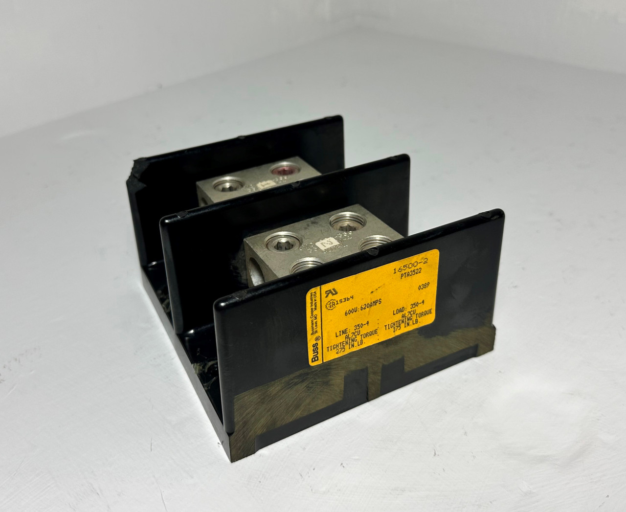 Bussmann Cooper 16500-2 Power Distribution Block PTA3522 600V 620A 350-4 Buss 2P (EM5204-1)