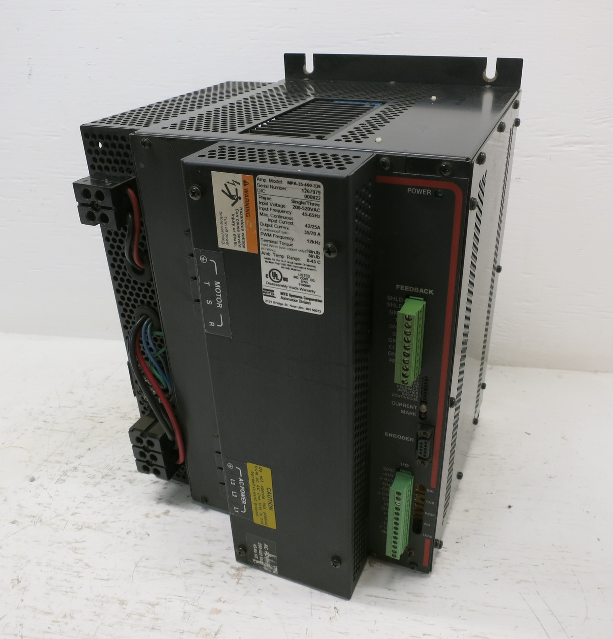 MTS MPA-35-460-336 Servo Drive Control Volt Amplifier 35A Parker Automation (DW6518-1)
