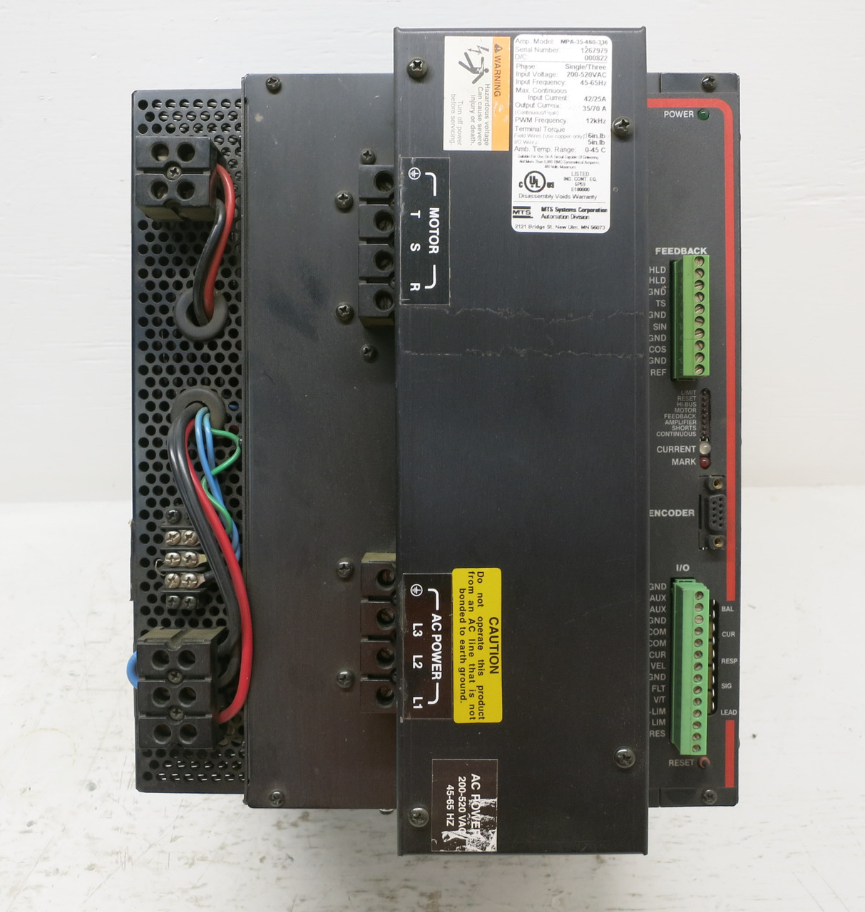 MTS MPA-35-460-336 Servo Drive Control Volt Amplifier 35A Parker Automation (DW6518-1)