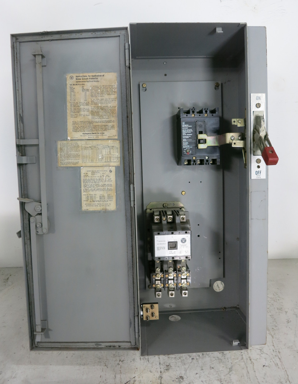 Westinghouse Size 3 Starter 100A Breaker Combination Combo Box 100 Amp 600V Coil (DW6524-1)