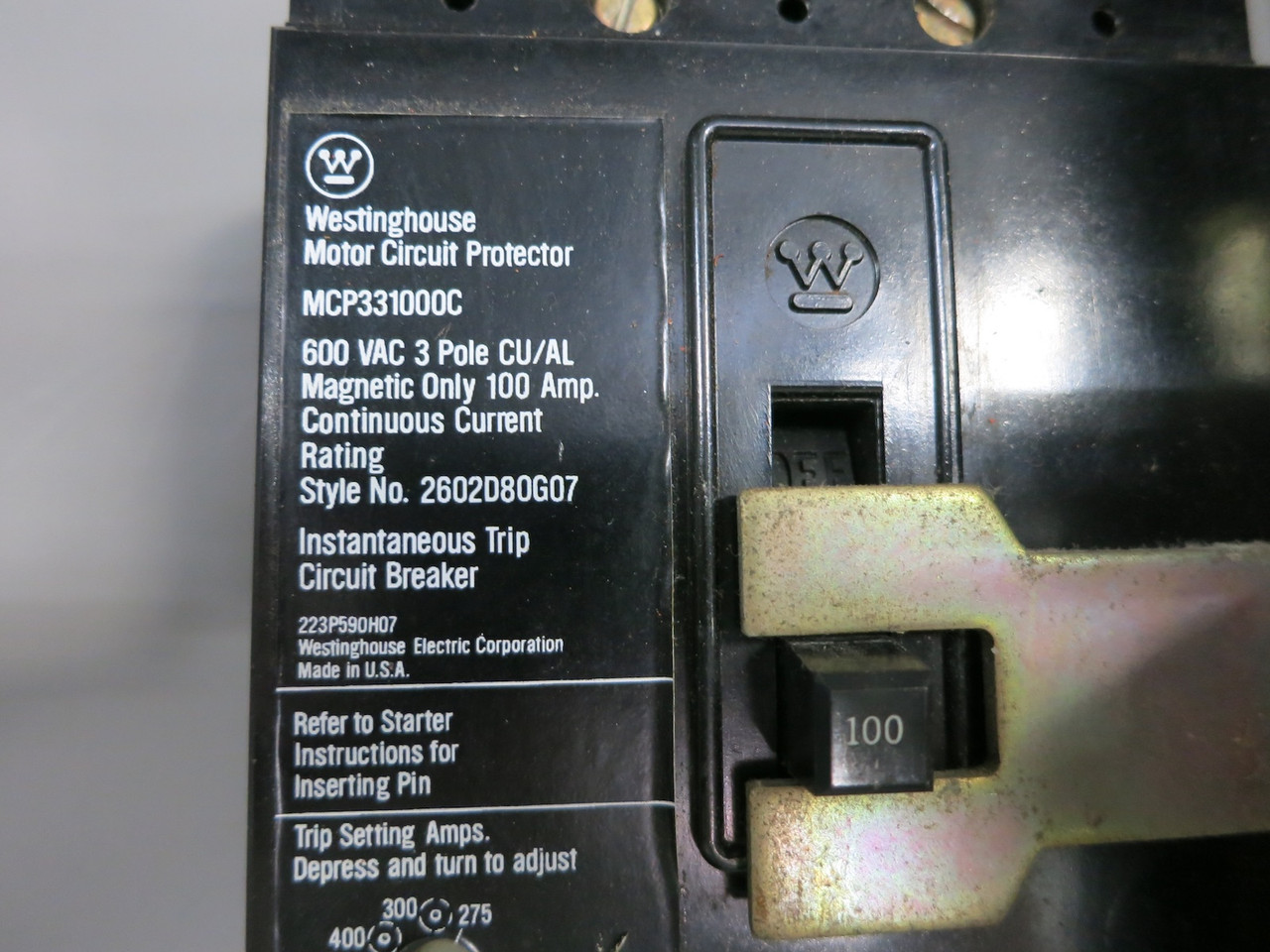 Westinghouse Size 3 Starter 100A Breaker Combination Combo Box 100 Amp 600V Coil (DW6524-1)