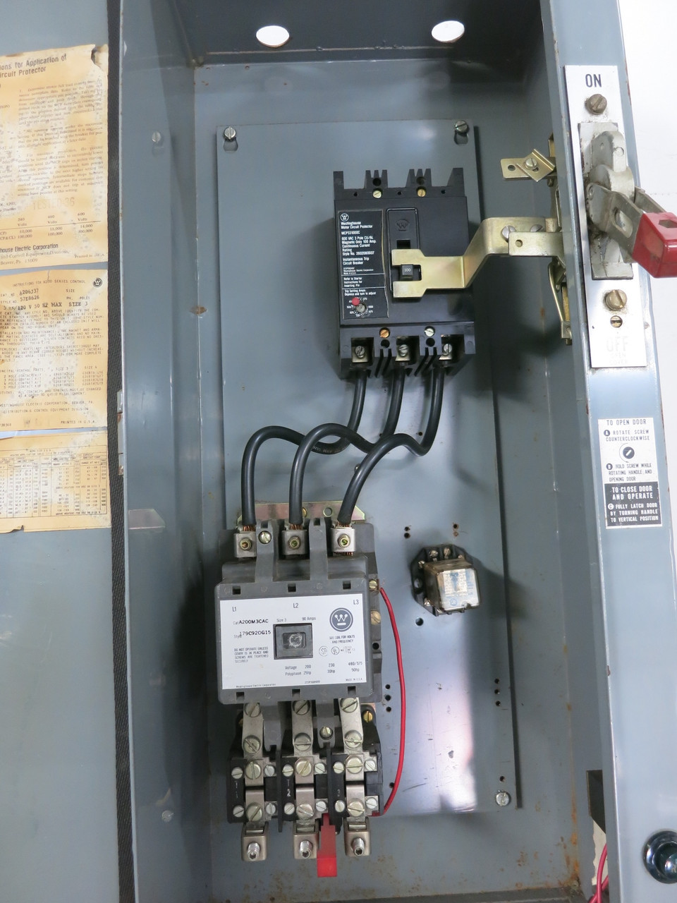 Westinghouse Size 3 Starter 100A Breaker Combination Combo Box 100 Amp 120V Coil (DW6532-2)