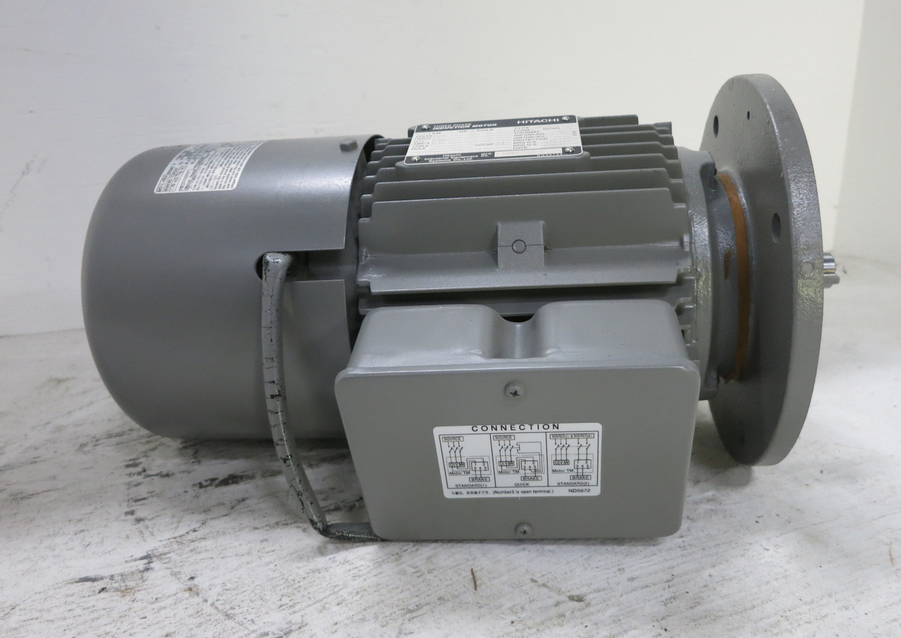NEW Hitachi B857625 0.75 kW Induction Motor 208V 3PH 1700 RPM Type VTFO MS1L-HBA (DW6551-1)