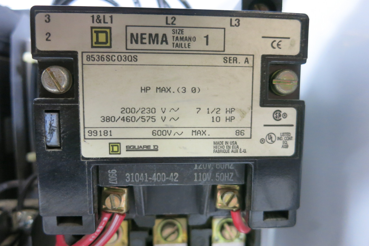 Square D Model 6 Size 1 Starter 15 Amp Breaker 12" MCC Bucket 15A Mod 6 (BJ0877-26)