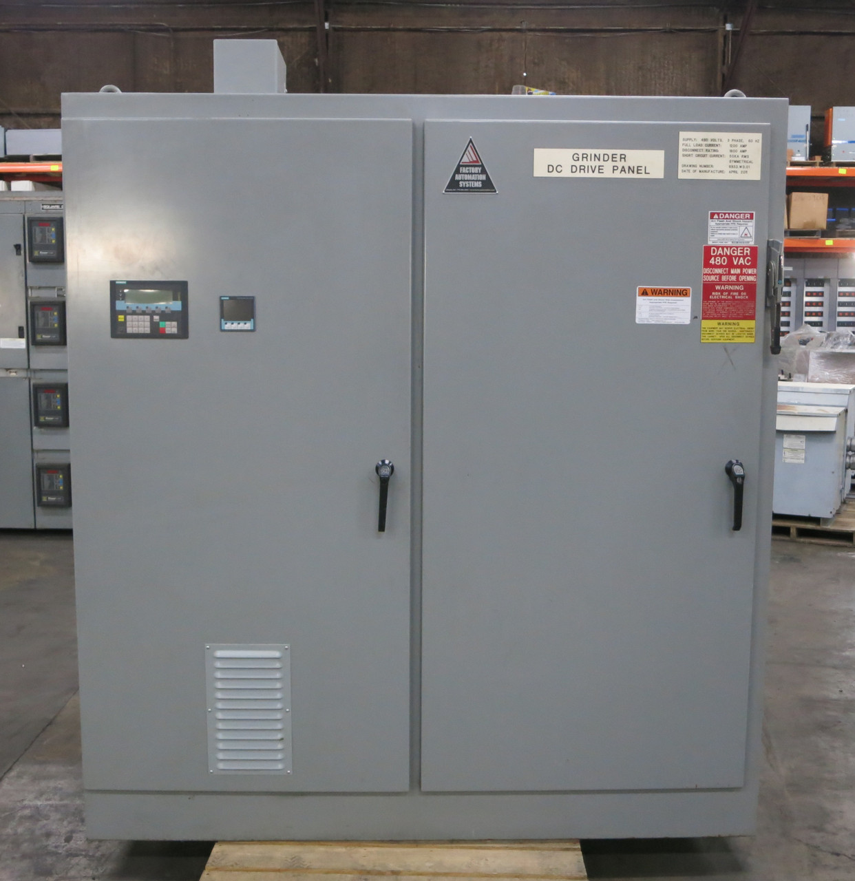 Siemens Sinamics DCM DC Drive Panel 6RA8096-4GV62-0AA0-Z 1600A PXD63B160 AF1650 (DW6591-1)
