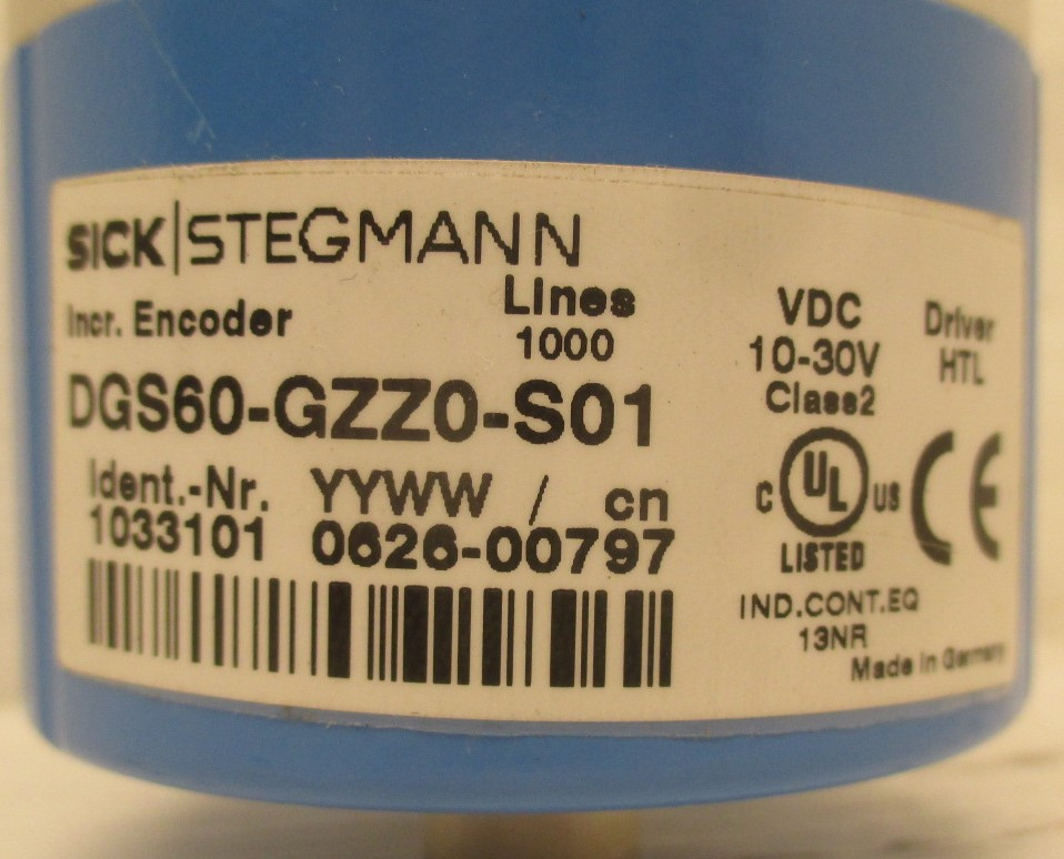 Sick DGS60-GZZ0-S01 Incremental Encoder 1033101 DGS60GZZ0S01 Stegmann (AH0040-3)