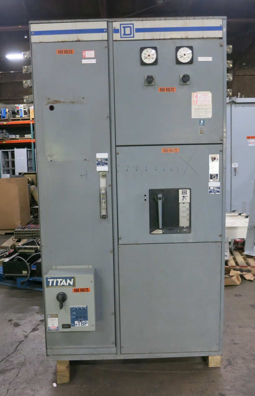 Square D Model 4 1200A MCC Motor Control Center 2x Section Main Breaker 800A (DW6592-1)
