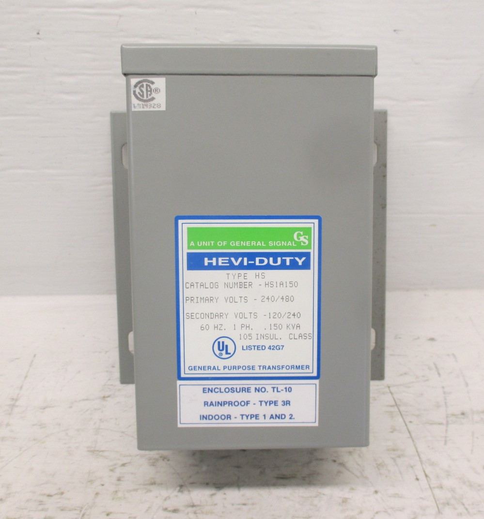 NEW General Signal HS1A150 Hevi-Duty Transformer .150 KVA 1PH 240/480V - 120/240 (AH0044-1)