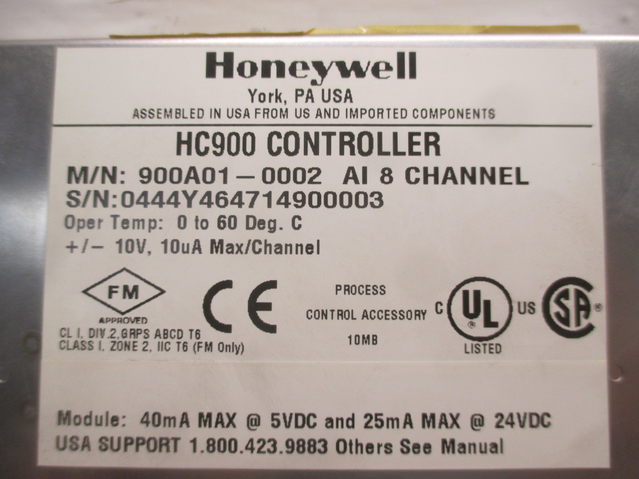 Honeywell 900A01-0002 HC900 Controller AI 8 Channel PLC Card 900A010002 (AH0057-14)