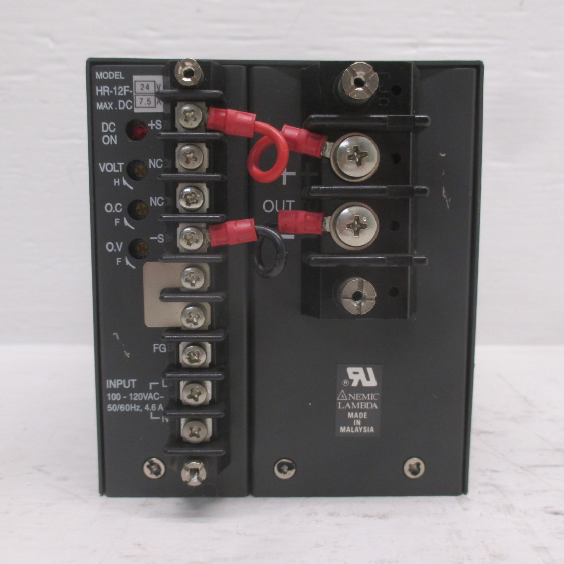 Nemic Lambda HR-12F-24V Power Supply Max DC 7.5A Input 100-120-VAC 50/60Hz HR12F (AH0071-7)