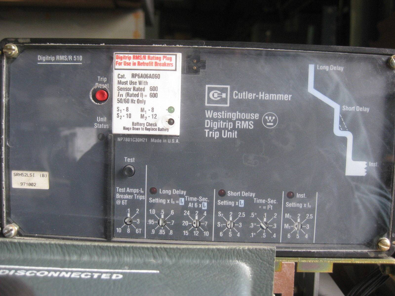 Allis-Chalmers LA-600F 600A Breaker Digitrip RMS 510/SRH52LSI(B) Motor Operated (EBI0411-11)