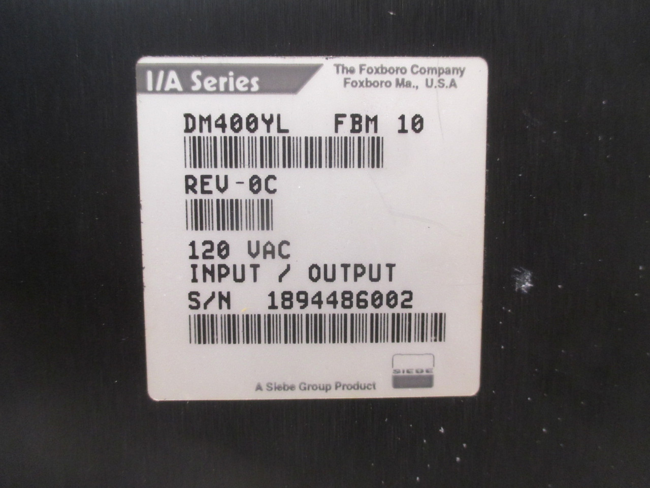 I/A Series Foxboro DM400YL FBM 10 Rev 0C 120VAC I/O DM400YL-0C DM400YL-OC (AH0079-9)